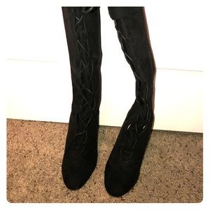 High rise boots with lace up